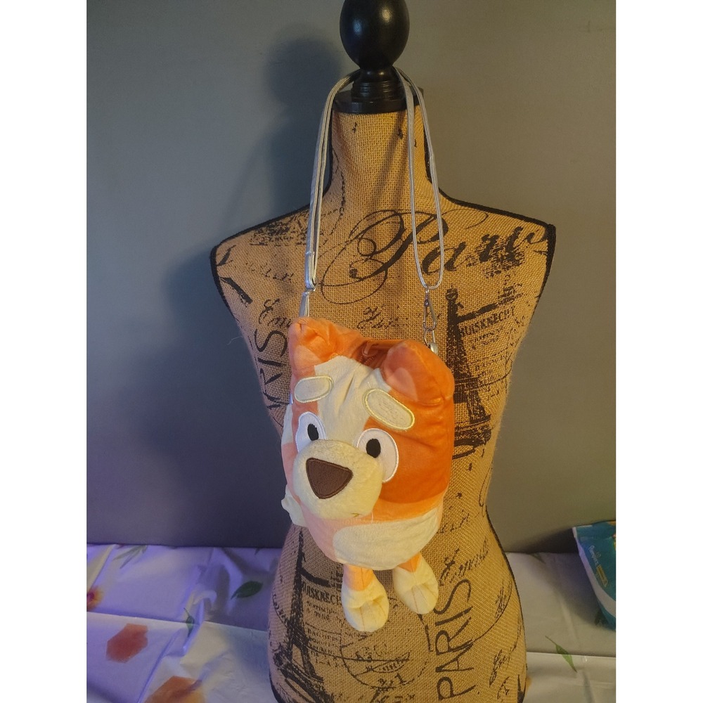 Bluey Bingo Plush Character Crossbody Bag Orange Stuffed Animal Purse Kids